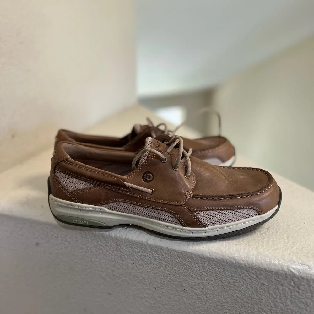 DUNHAM CAPTAIN MEN BROWN LEATHER BOAT DECK SHOES MCN410TN SZ 12 Driving‎ Loafers